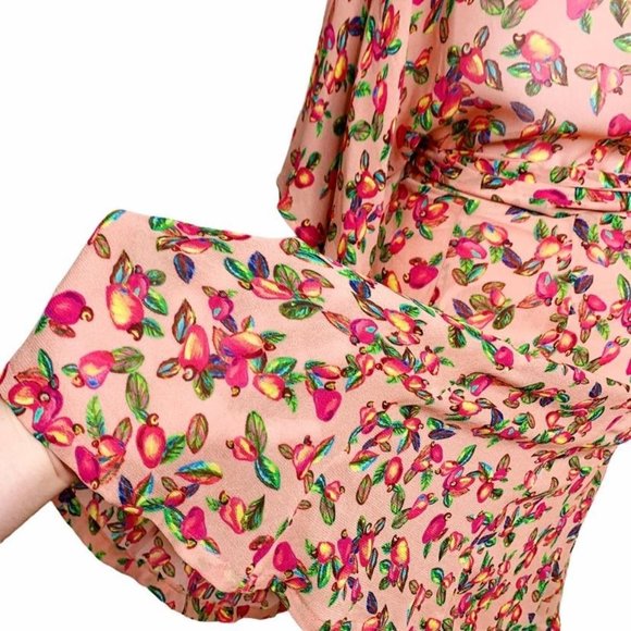 FARM Rio RARE Pink Wrap Tie Dress Mango Tropical - Picture 14 of 16